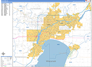 Fox Cities  Wall Map Basic Style